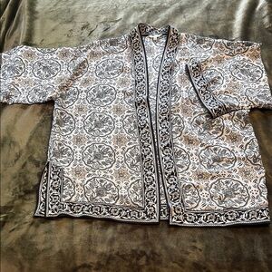 Max Studio Monochrome Floral Kimono